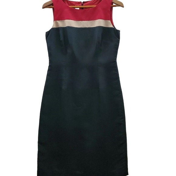 Talbots Dresses & Skirts - Talbots Dress Women 4 Silk Color Block Sleeveless Lined Office Career Date Night